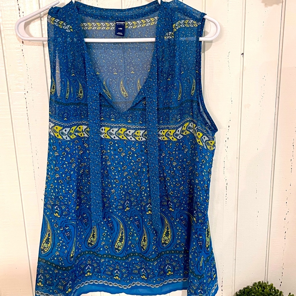 Sheer sleeveless blouse